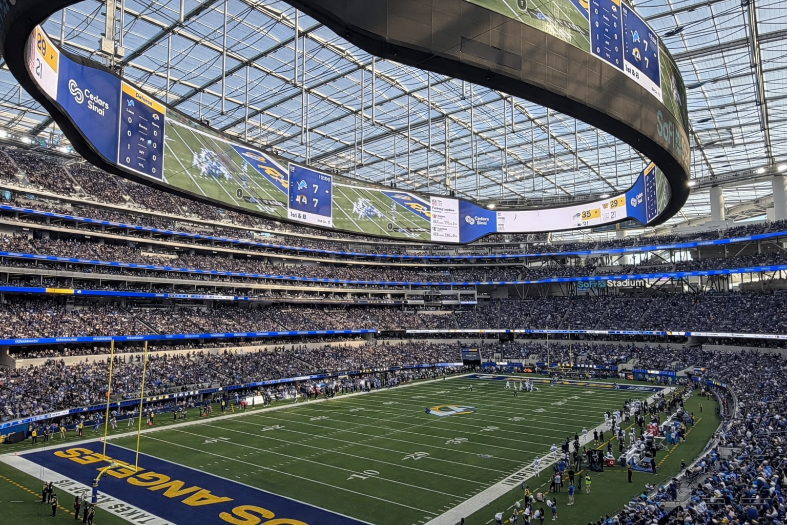 Exterior view of SoFi Stadium in Inglewood, Los Angeles