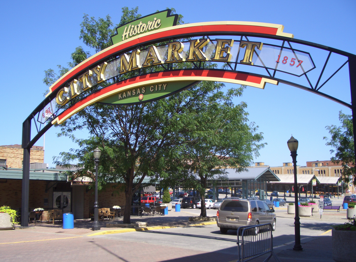 Kansas City downtown district and River Market for visitors